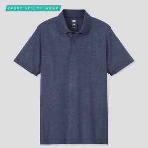 Uniqlo Men's DRY-EX Short Sleeve Polo Shirt in Navy Size Medium